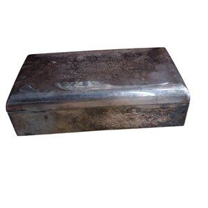 Vintage Silver-Plated Cigarette Box Engraving Officers VA-125 WM Rogers 420